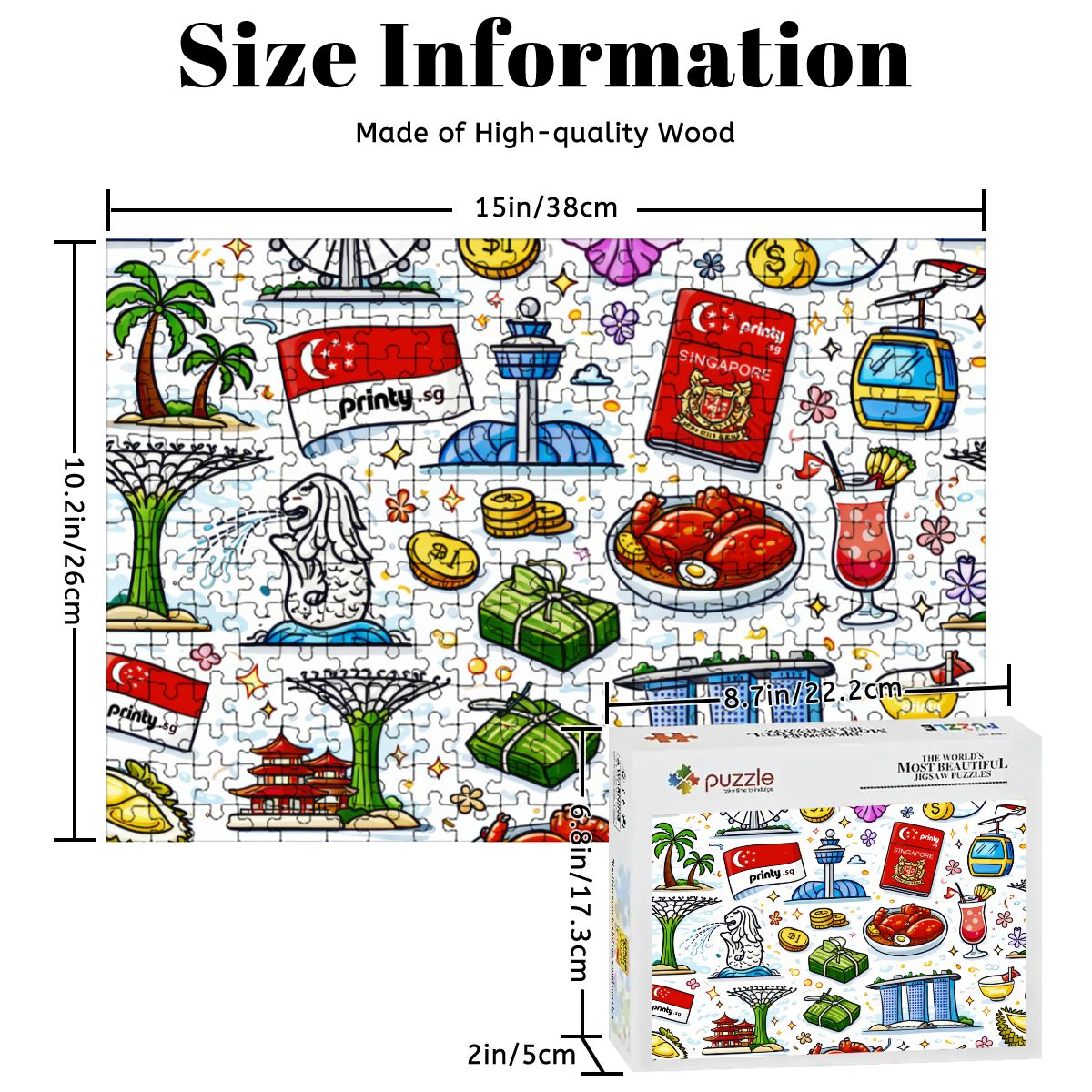 Custom Wooden Jigsaw Puzzles 300 pcs (Horizontal)