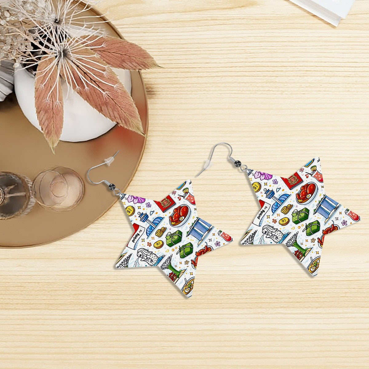 Custom Leather Star Earrings