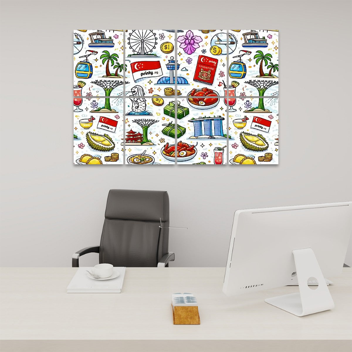 Custom 8 Panels Sound Absorbing Wall Art