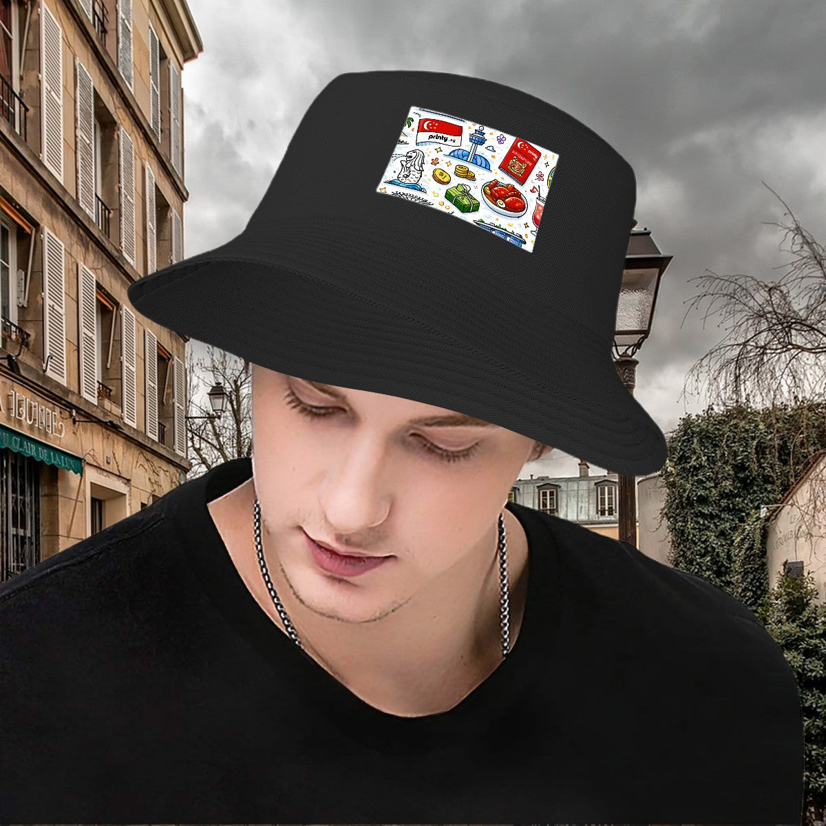 Custom Double Layer Bucket Hat (Area Pattern)