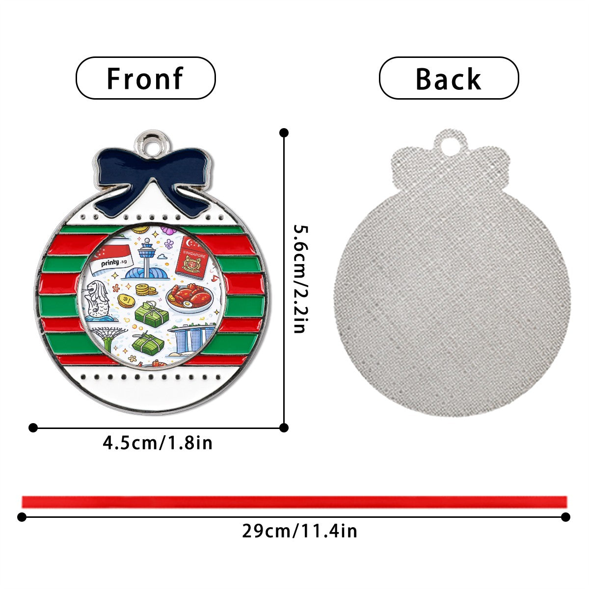 Custom Circular Christmas Decorations Alloy Pendants