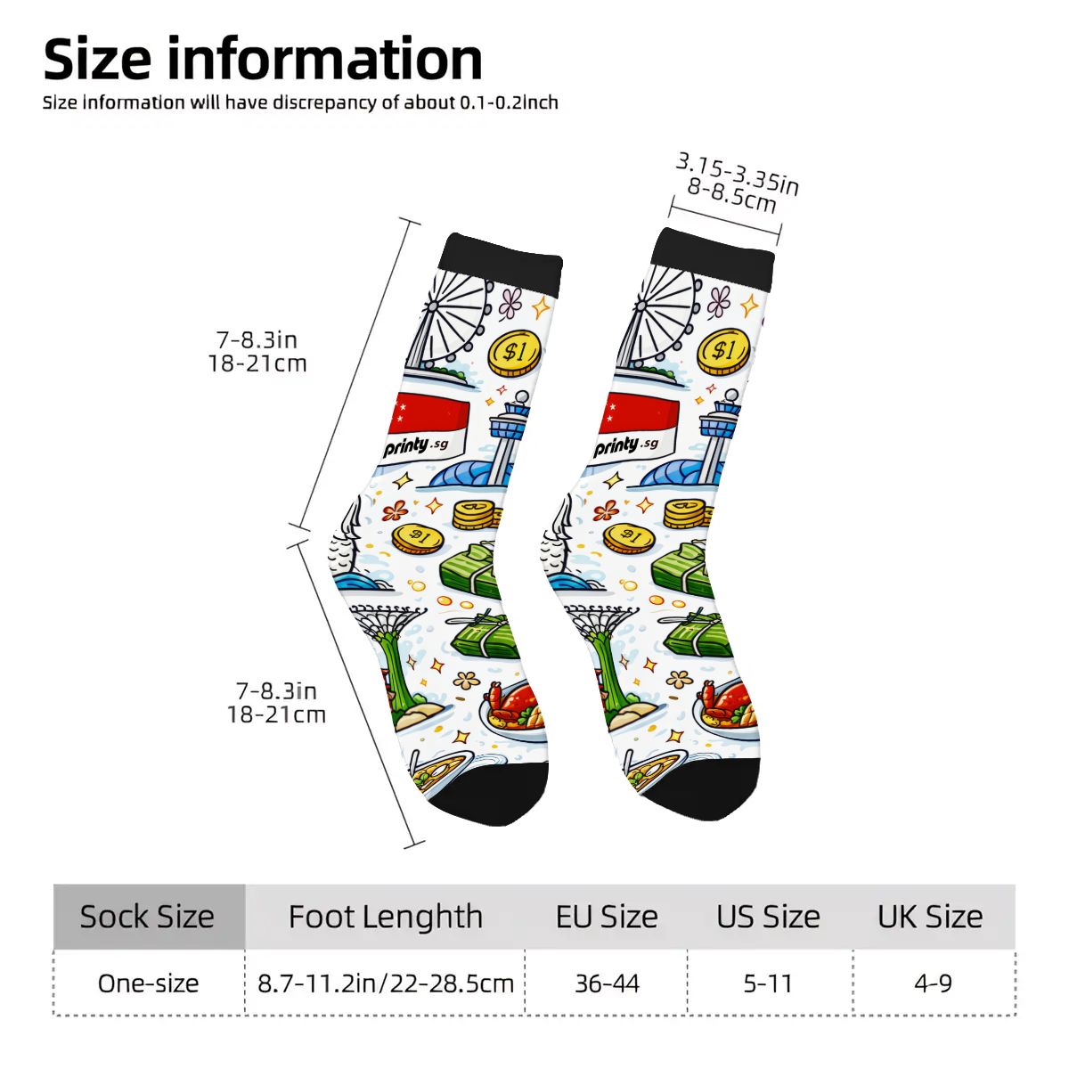 Custom Color Contrast Crew Socks