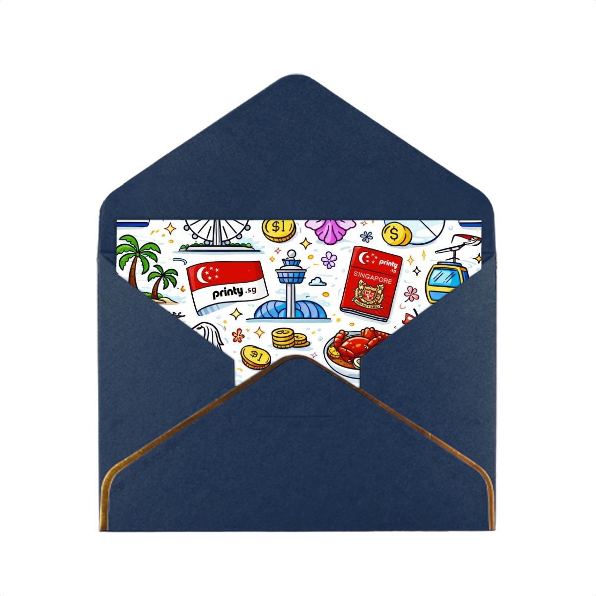 Custom Golden Edge Greeting Cards (Horizontal)