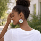 Custom Leather Round Earrings