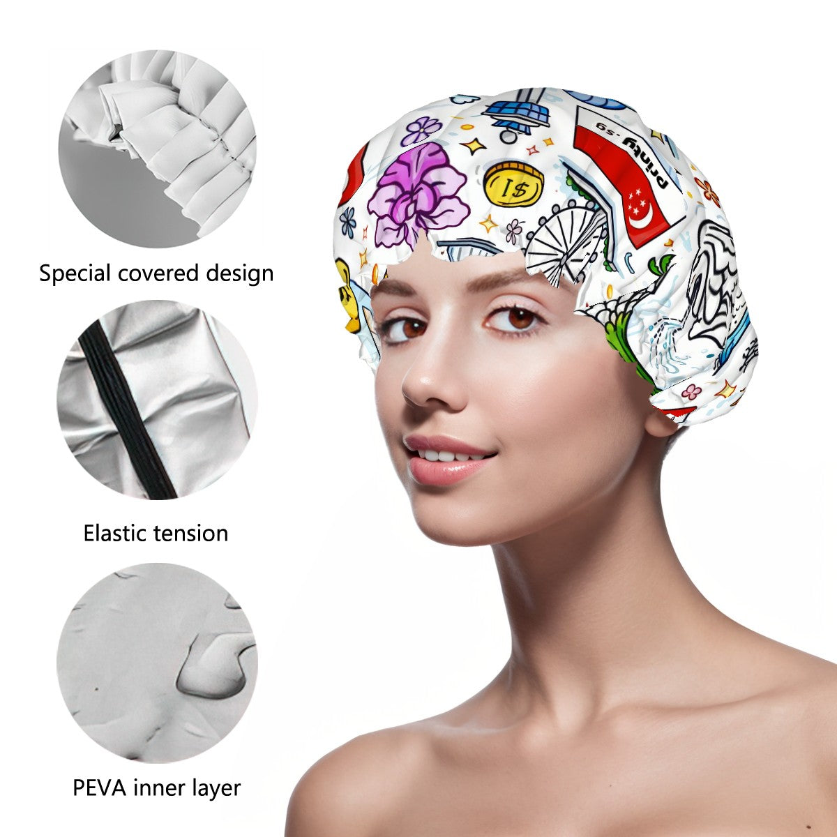 Custom Reusable Shower Cap