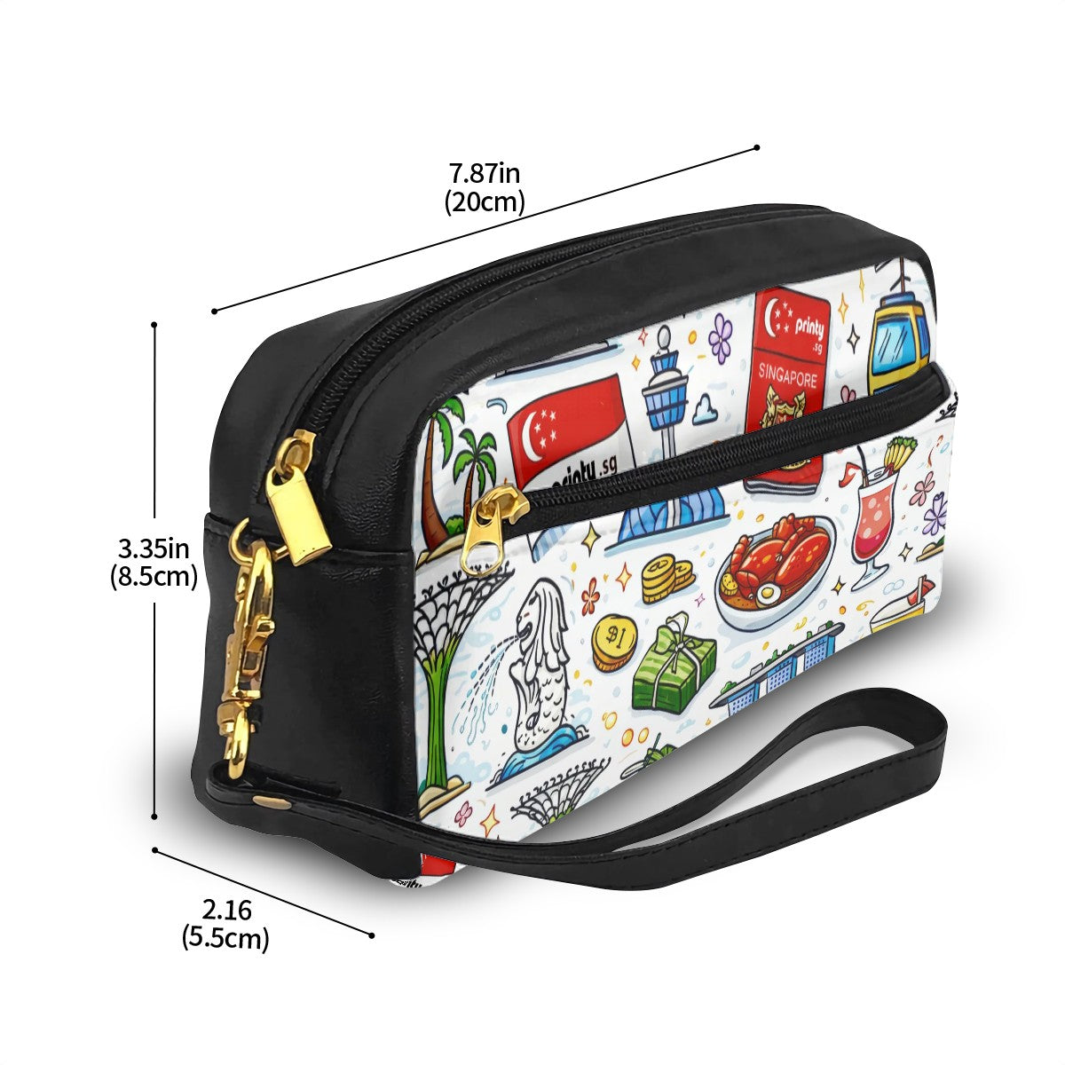 Custom Rectangular Leather Makeup Bag