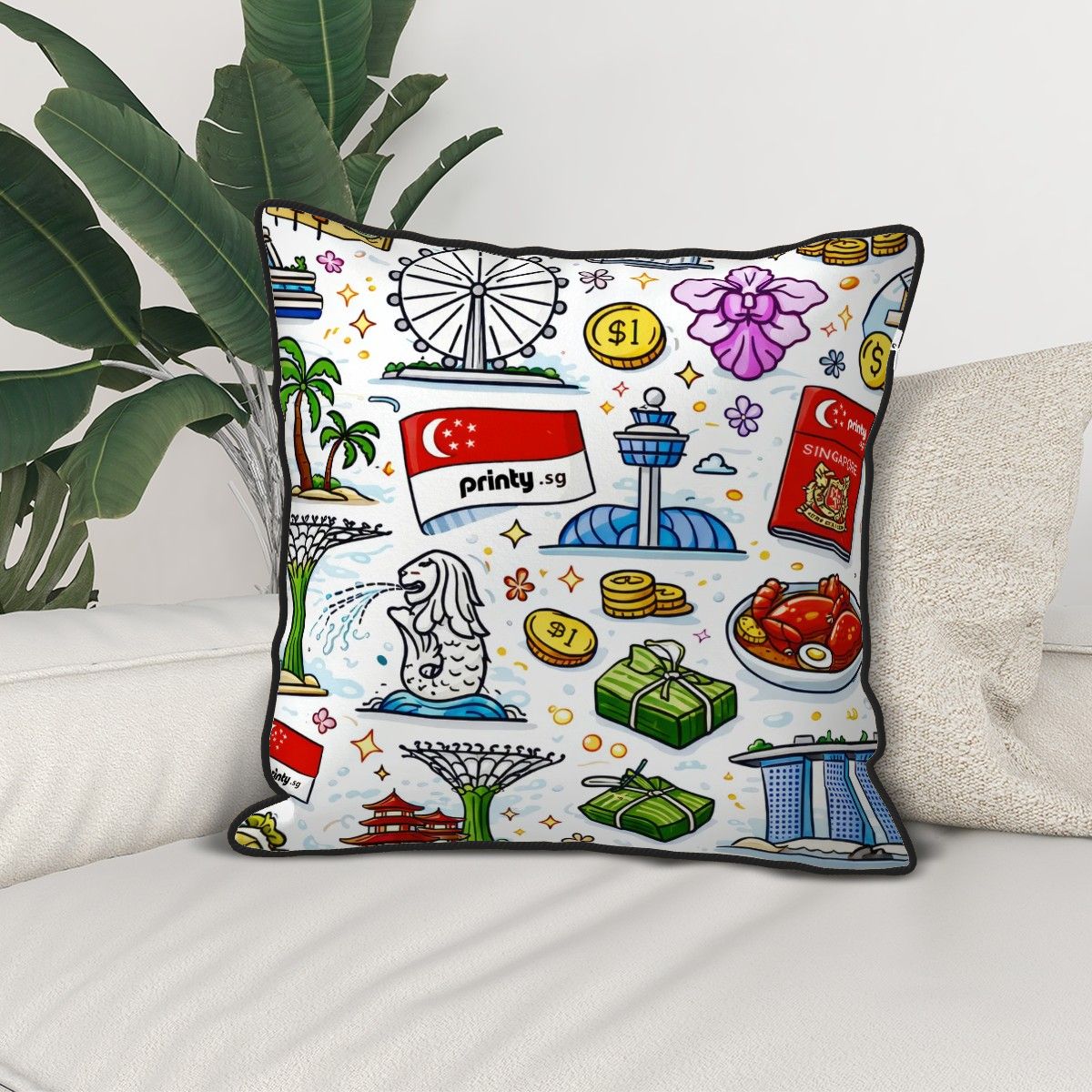Custom Velvet Bordered Pillow Covers (Double-Sided Design)