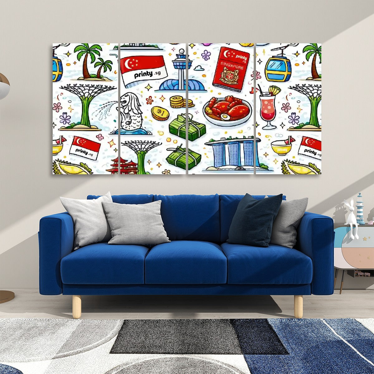 Custom 4 Panels Sound Absorbing Wall Art