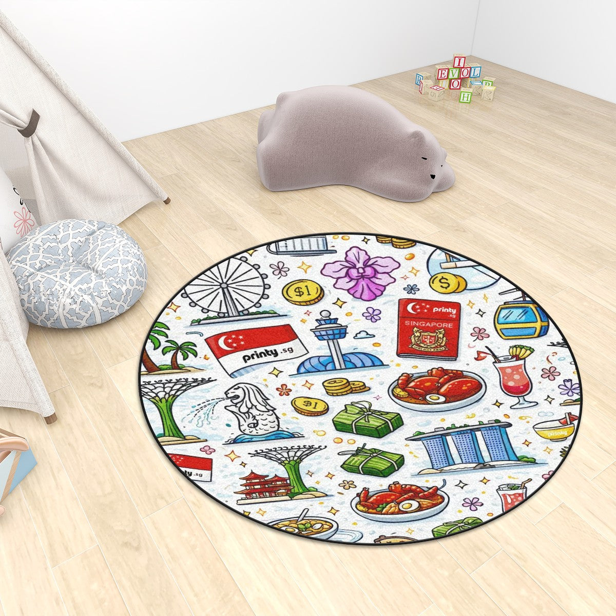Custom Multiple Sizes Plush Round Area Rug