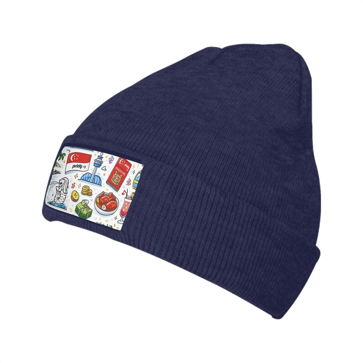 Custom Knitted Hat with Velvet Patches
