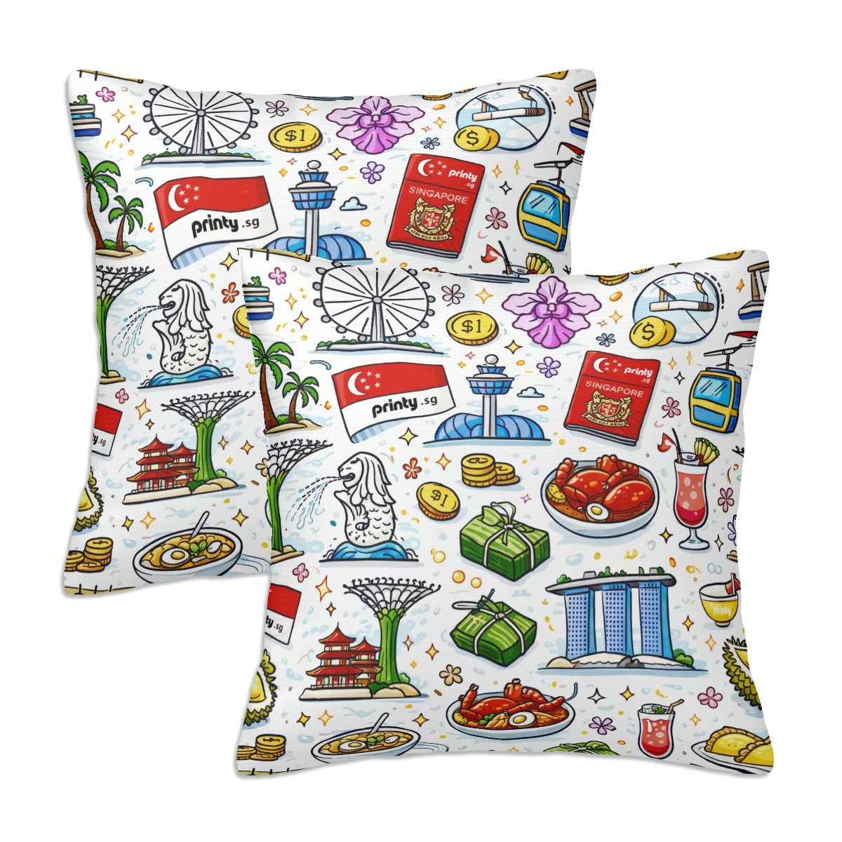 Custom All Season Throw Pillow Covers Set of 2(Single-Sided Design)