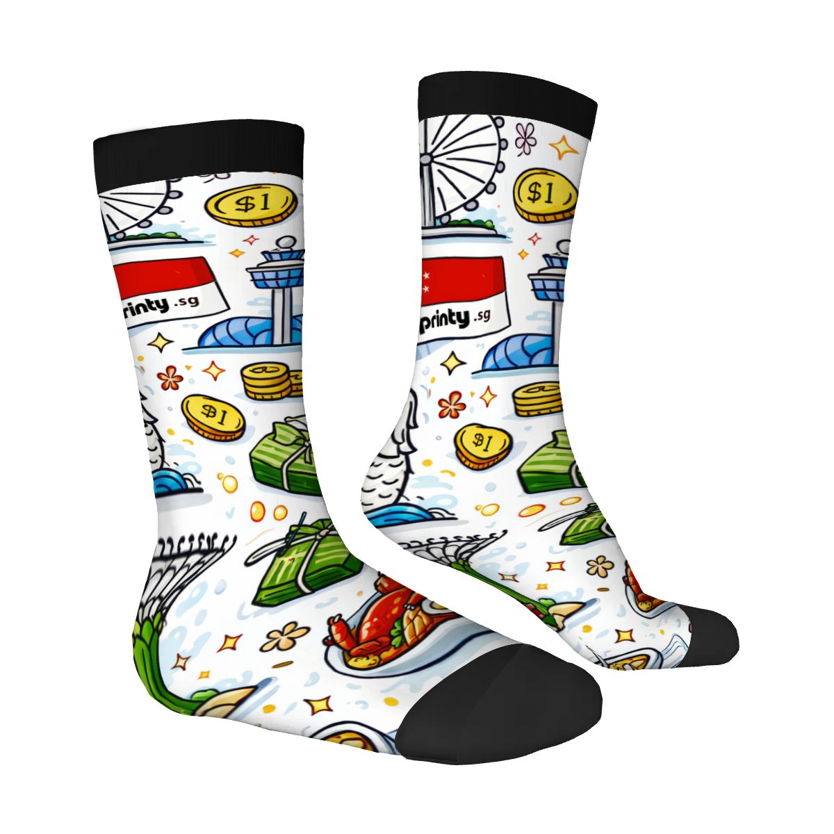 Custom Color Contrast Crew Socks