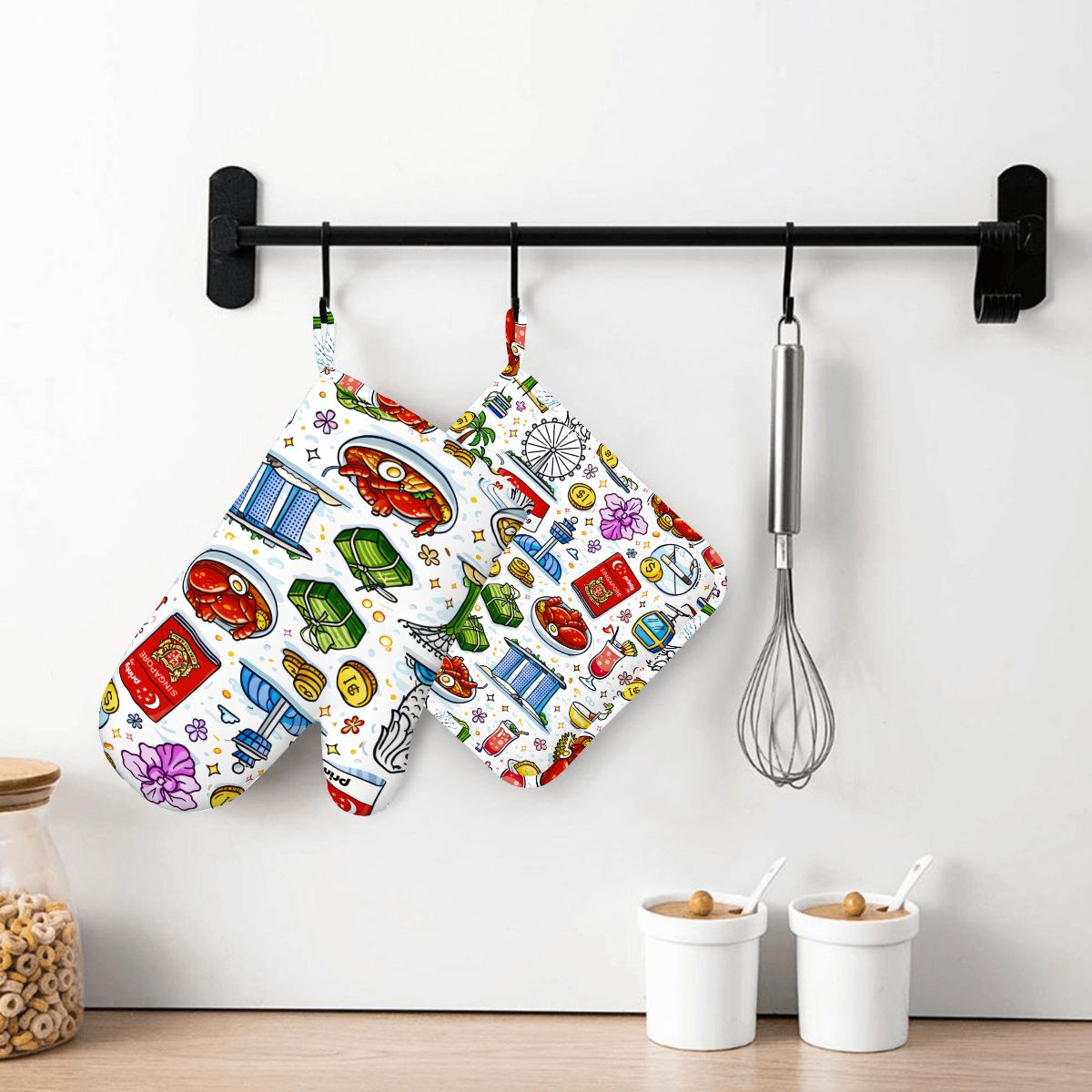 Custom Silicone Oven Mitts and Pot Holders Sets (Right)