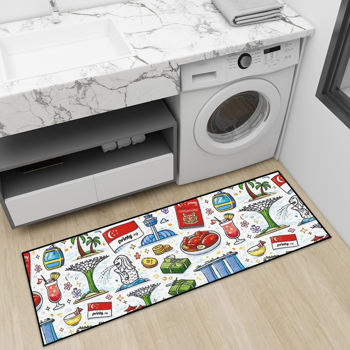 Custom Kitchen Area Rug for Floor Non-Slip Washable
