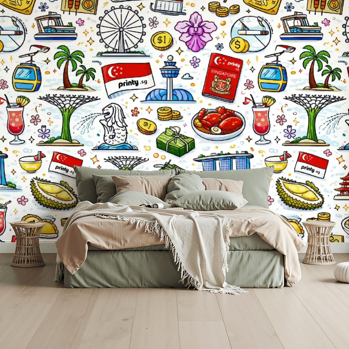 Custom Unpasted Mural Wallpaper 144"x100"