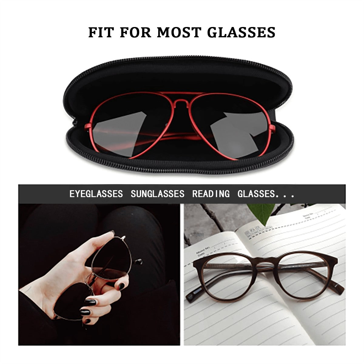 Custom Ultra Light Zipper Eyeglass Case (Vertical)
