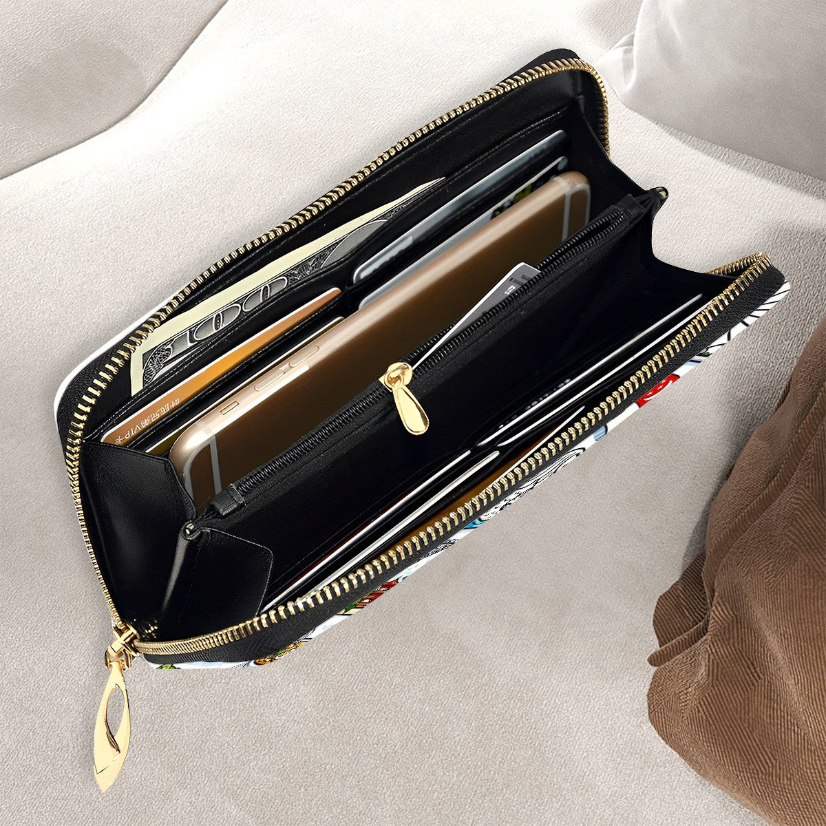 Custom Vertical Leather Long Clutch Wallet