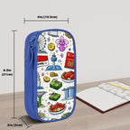 Custom Vertical Oxford Large Capacity Double Layer Pencil Case