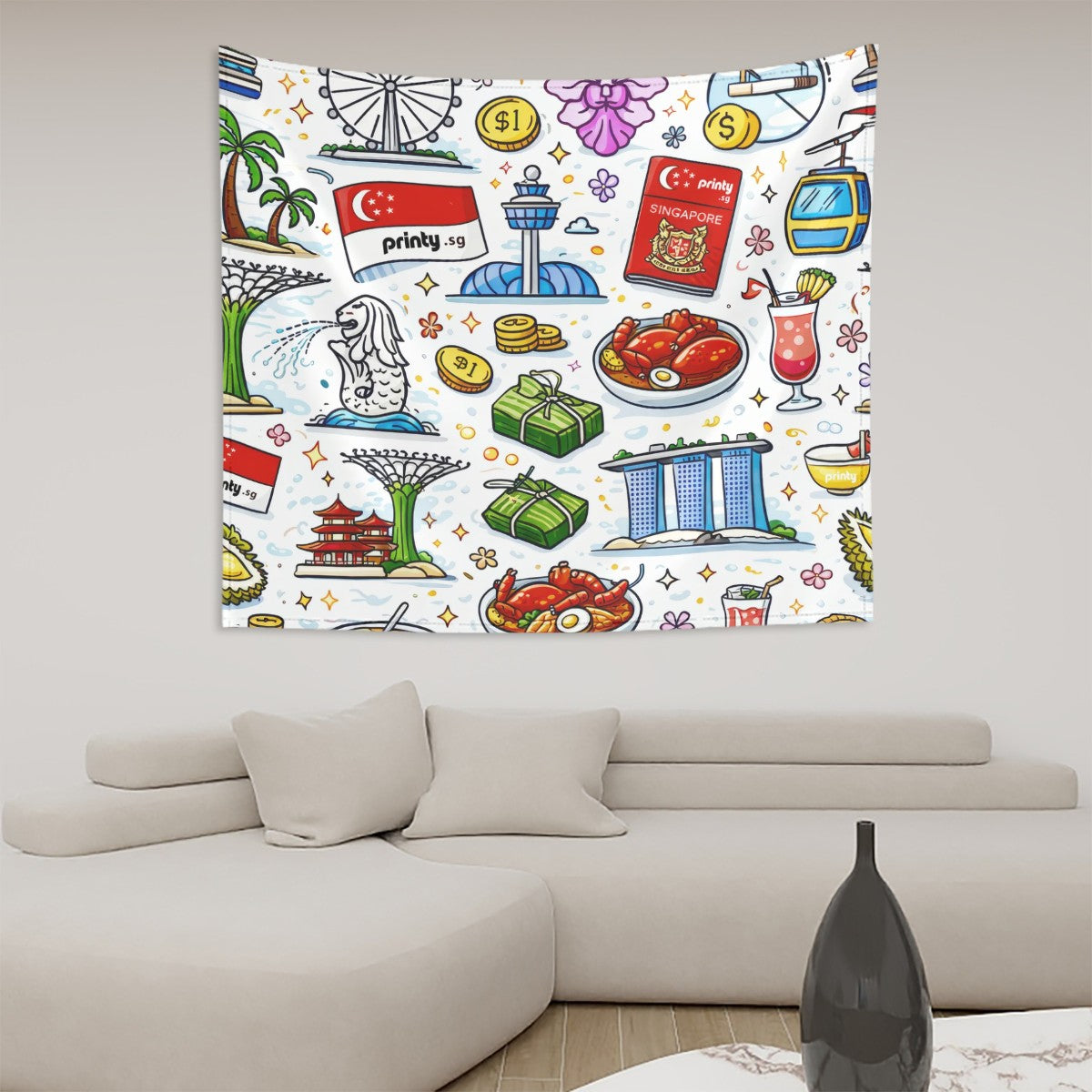 Custom Horizontal Wall Tapestry for Bedroom (6:5)