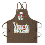 Custom Unisex Canvas Cross Back Apron with Pockets