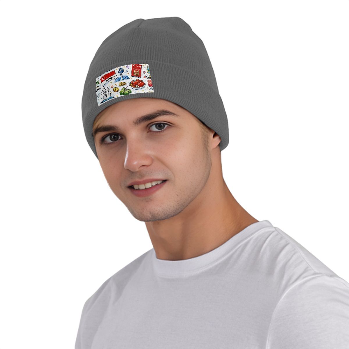 Custom Knitted Hat with Velvet Patches