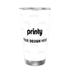 Custom Travel Coffee Mug with Single Silver Edge (20oz)