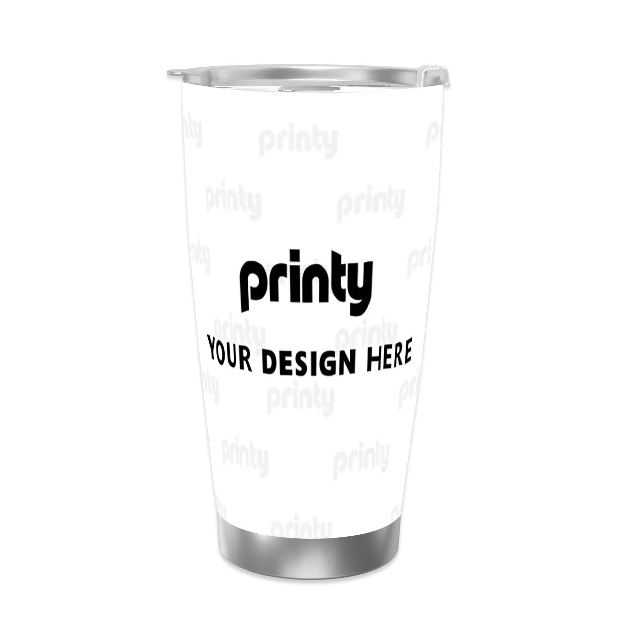 Custom Travel Coffee Mug with Single Silver Edge (20oz)