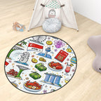 Custom Multiple Sizes Crystal Velvet Round Area Rug
