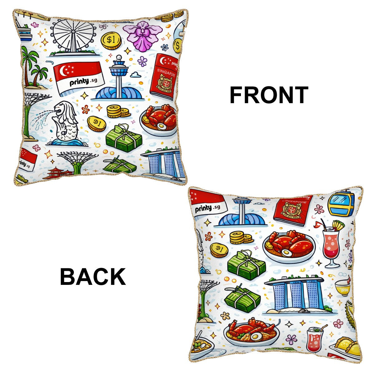 Custom Velvet Bordered Pillow Covers (Double-Sided Design)