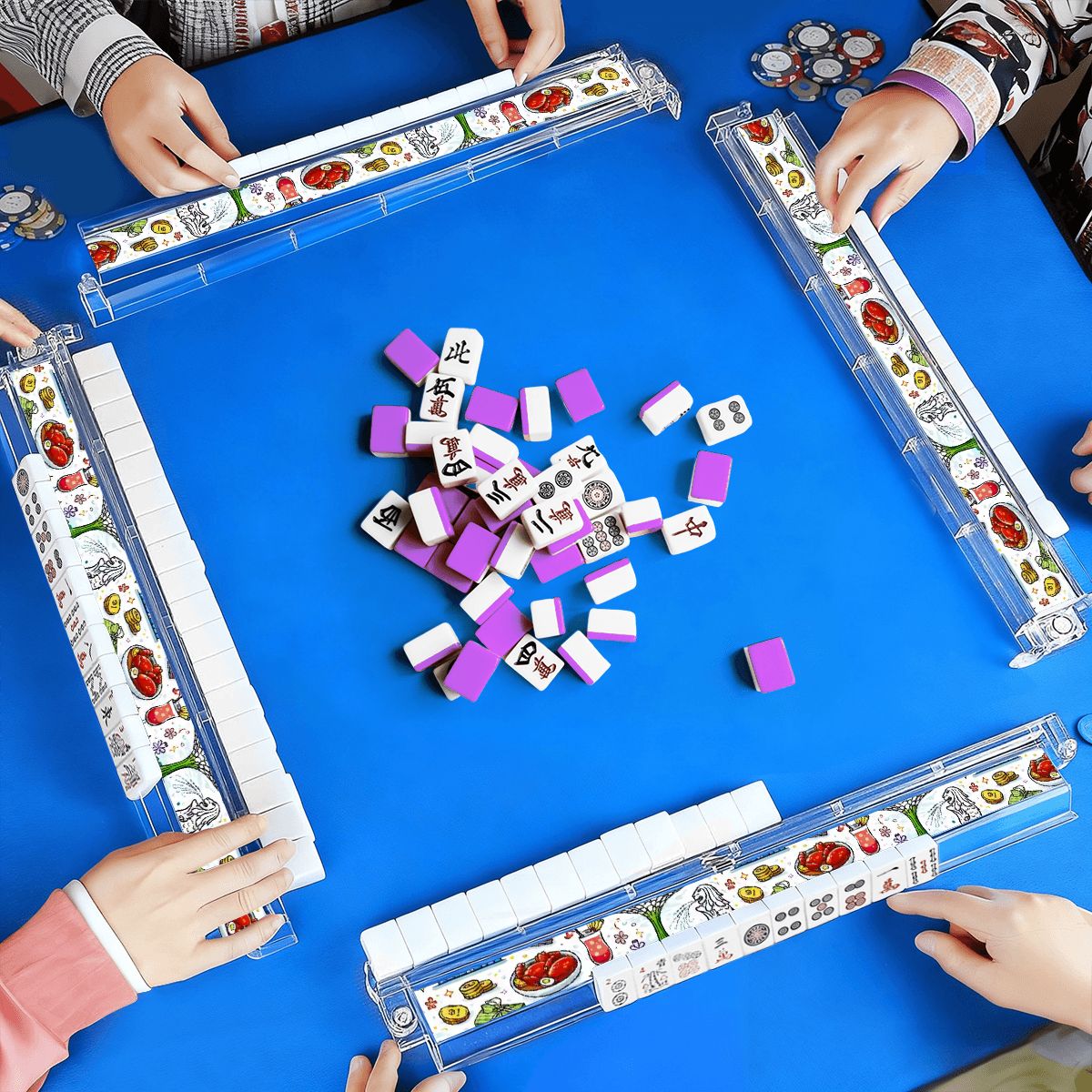 Custom 4 Artistic Mahjong Tile Pusher Racks