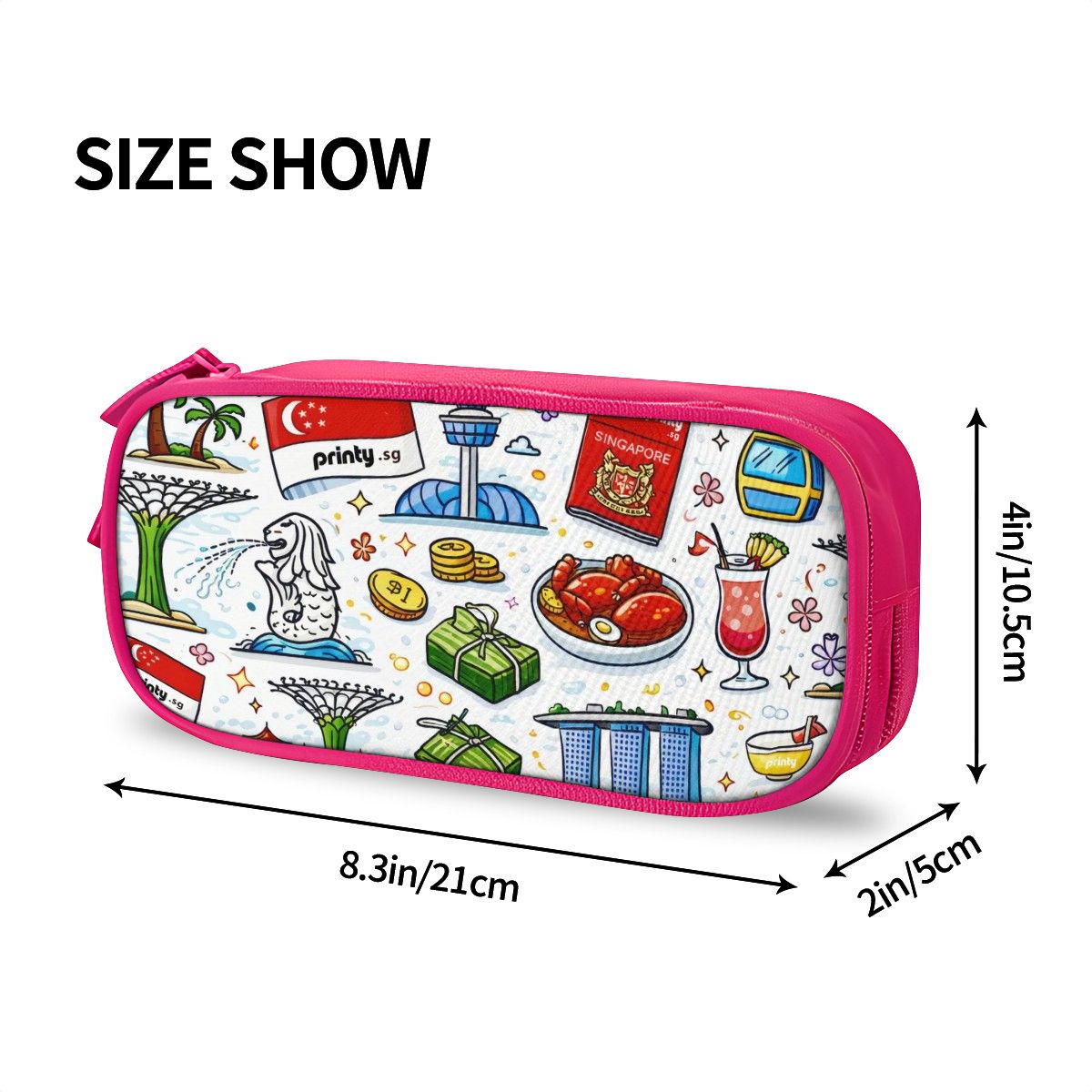Custom Horizontal Oxford Large Capacity Double Layer Pencil Case