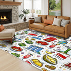 Custom Area Rug with White Border 48"x72"