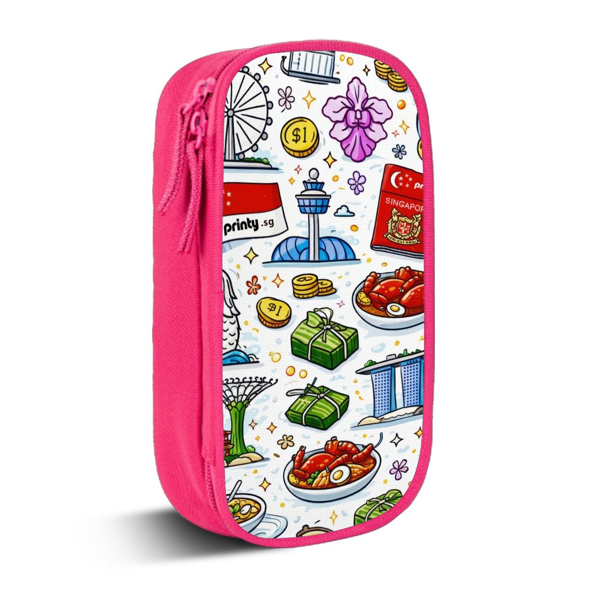 Custom Vertical Oxford Large Capacity Double Layer Pencil Case