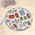 Custom Multiple Sizes Crystal Velvet Round Area Rug