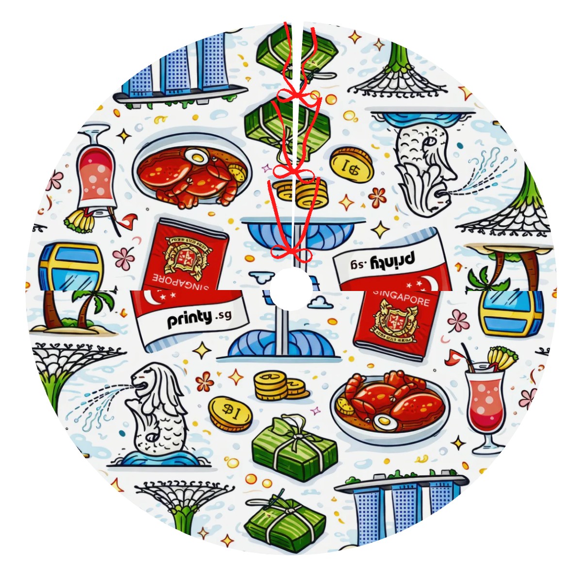 Custom Symmetrical Thickened Christmas Tree Skirt