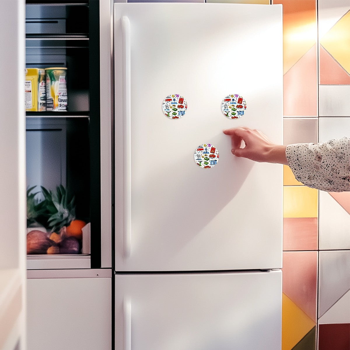 Custom Round Shape Acrylic Fridge Magnets