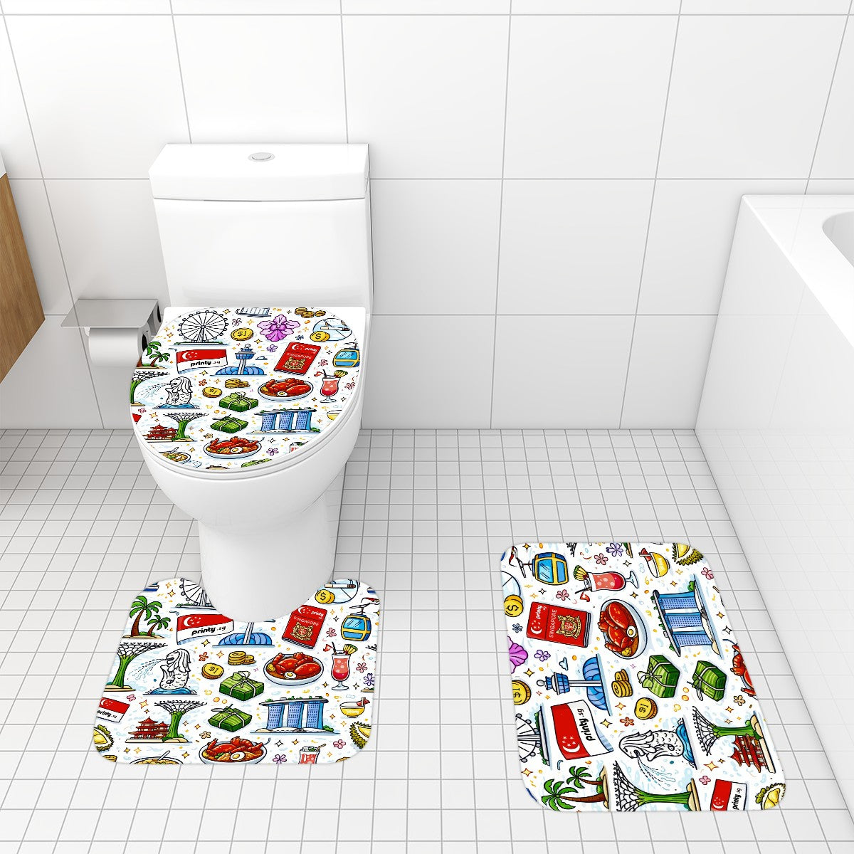 Custom Bathroom Rugs Set 3 pcs