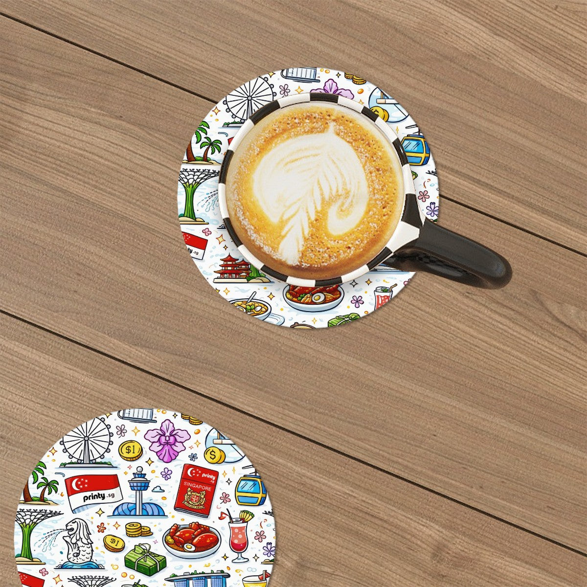 Custom Round Ceramic Coasters Set of 6