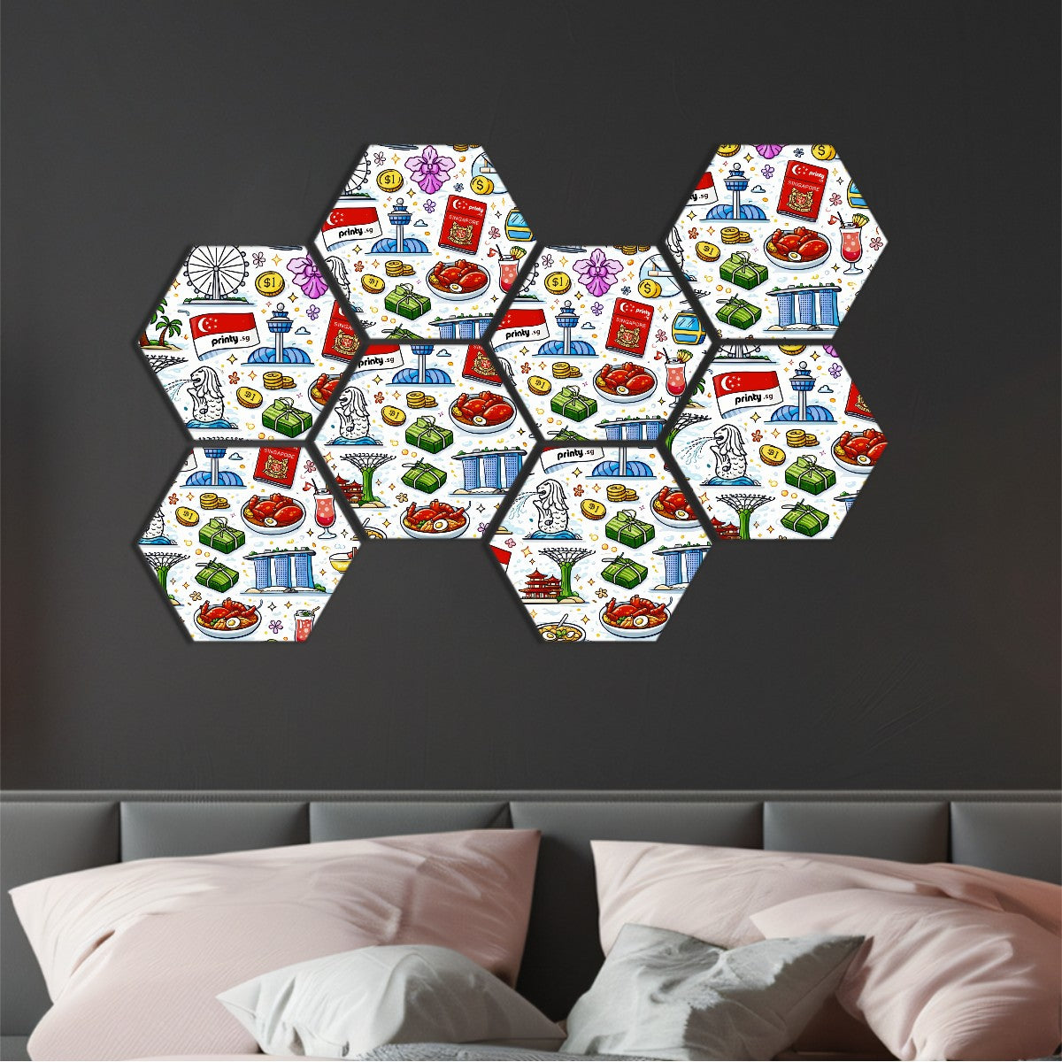 Custom Hexagon Sound Absorbing Panels 8 Pieces