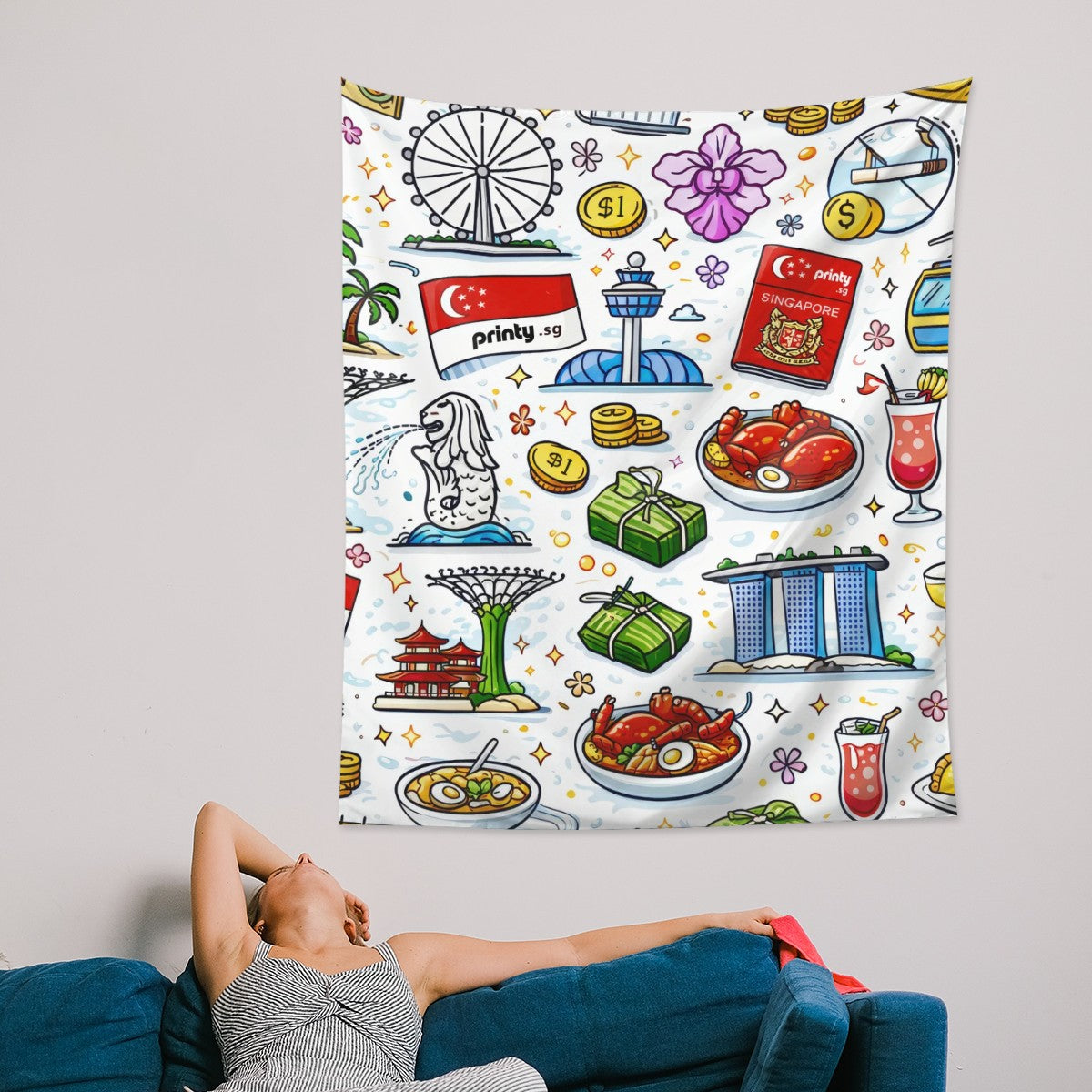Custom Vertical Wall Tapestry for Bedroom (6:5)