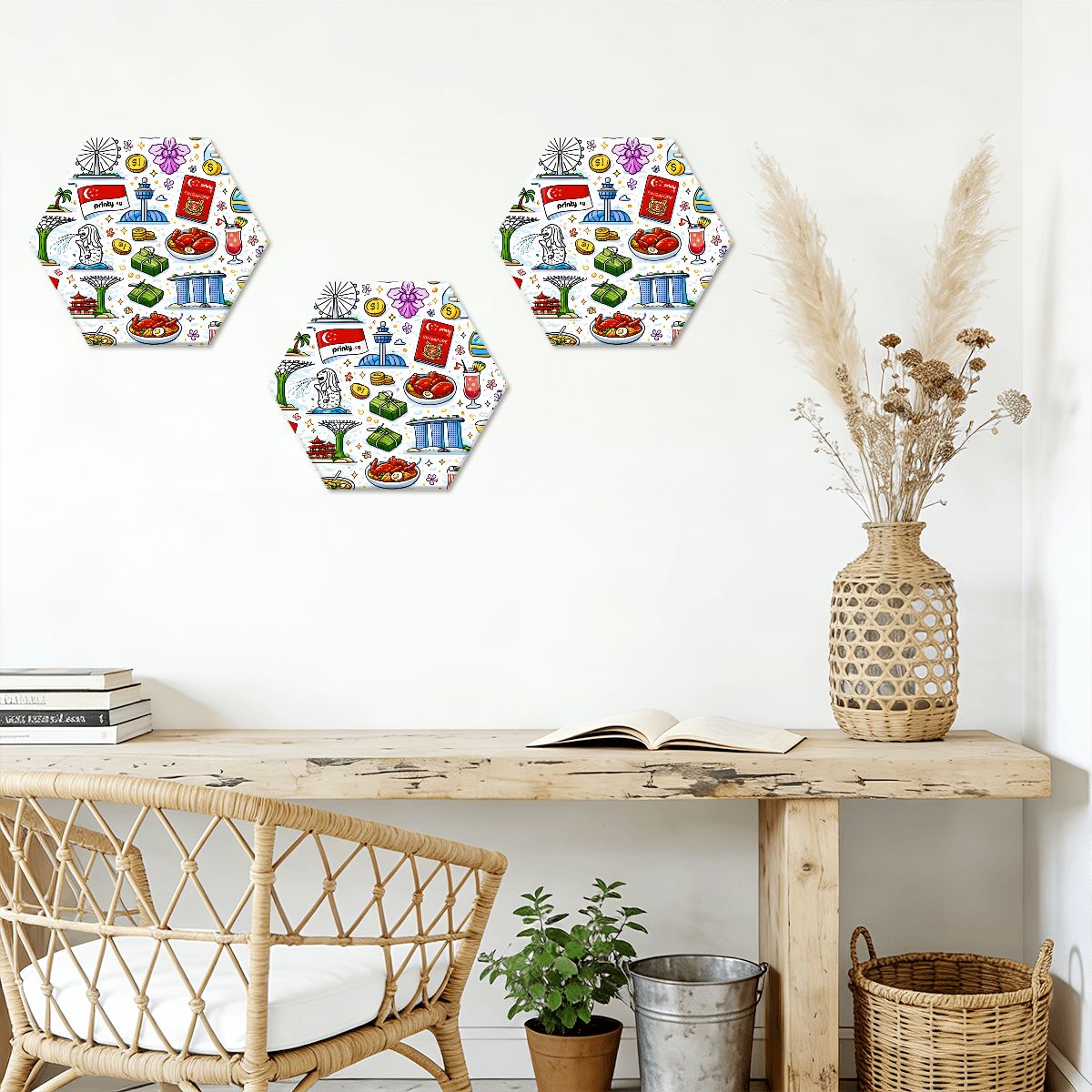 Custom Hexagon Sound Absorbing Panels 3 Pieces