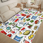 Custom Area Rug with White Border