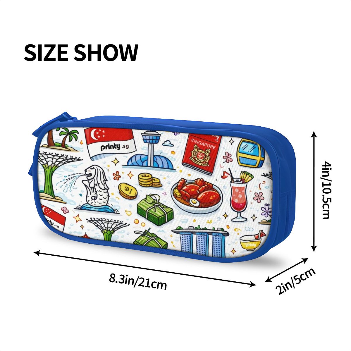 Custom Horizontal Oxford Large Capacity Double Layer Pencil Case