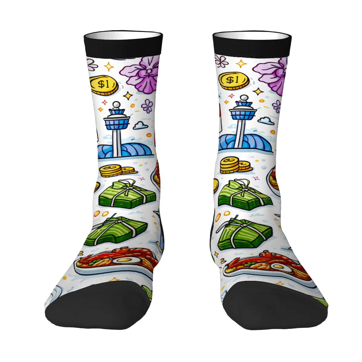 Custom Color Contrast Crew Socks