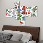 Custom 4 Panels Canvas Prints Wall Art (Set E)