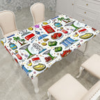 Custom Large Rectangle Anti-Oil Table Cover with Elastic Edged