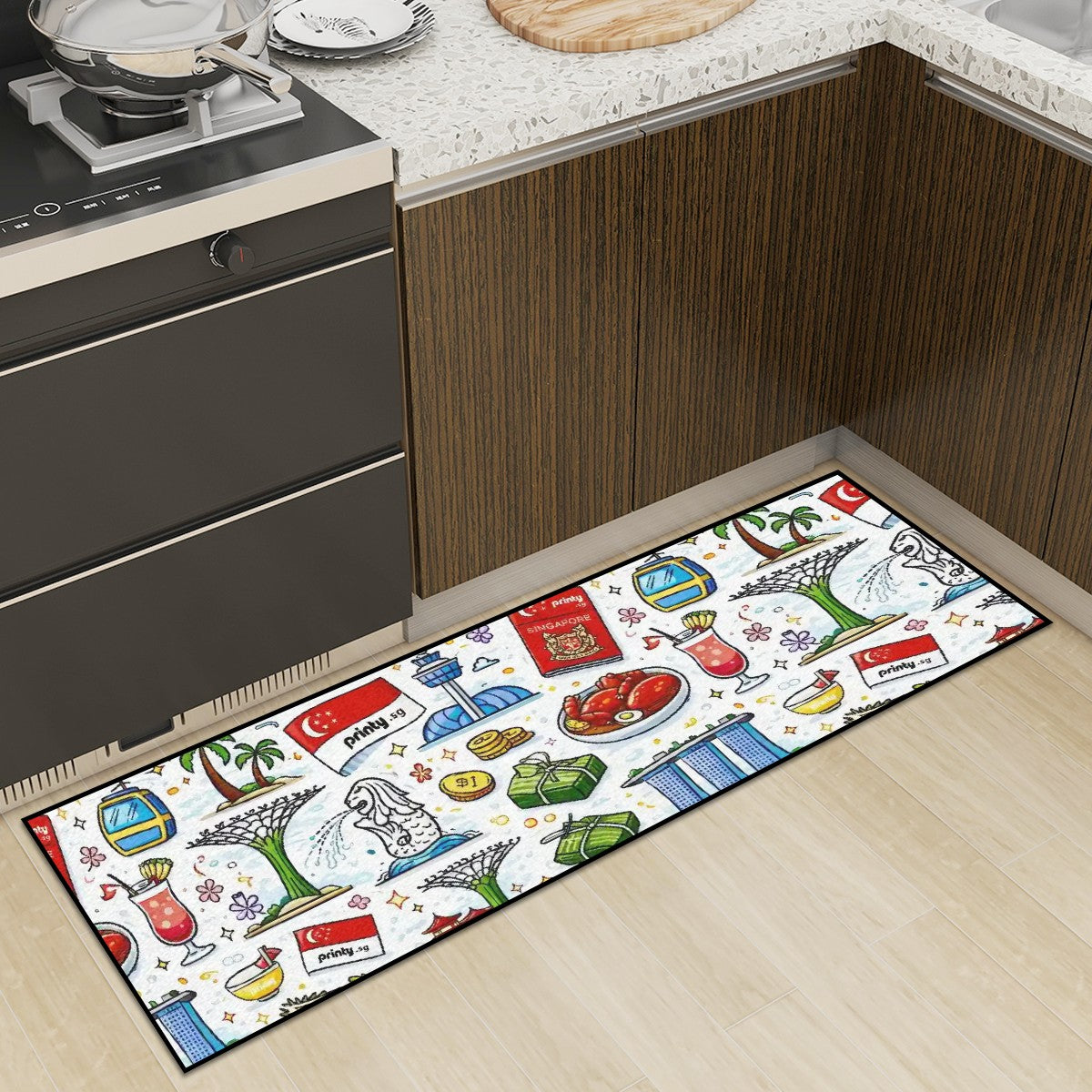 Custom Kitchen Area Rug for Floor Non-Slip Washable