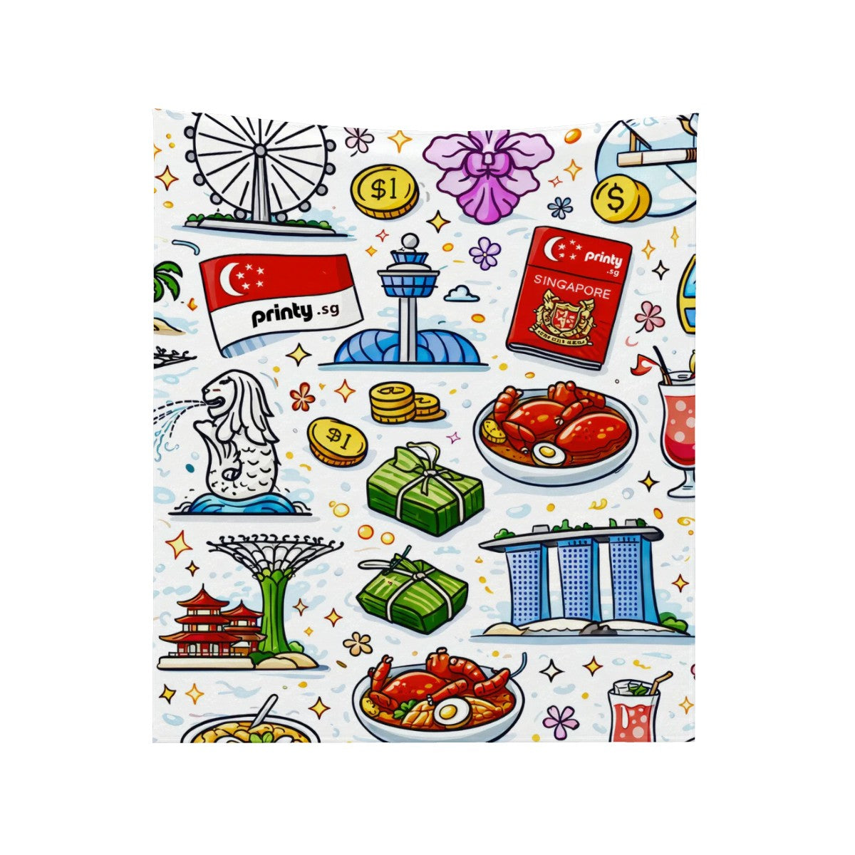Custom 280 GSM Flannel Throw Blanket 80"x70" (Vertical)