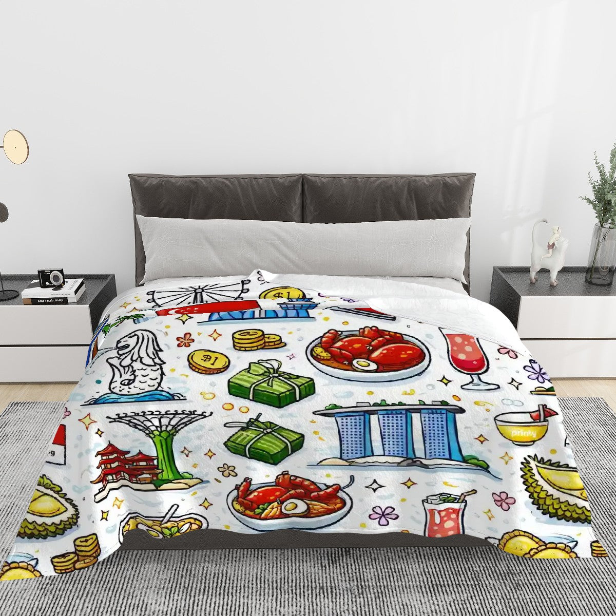 Custom 280 GSM Multi-Size Flannel Throw Blanket (Horizontal)