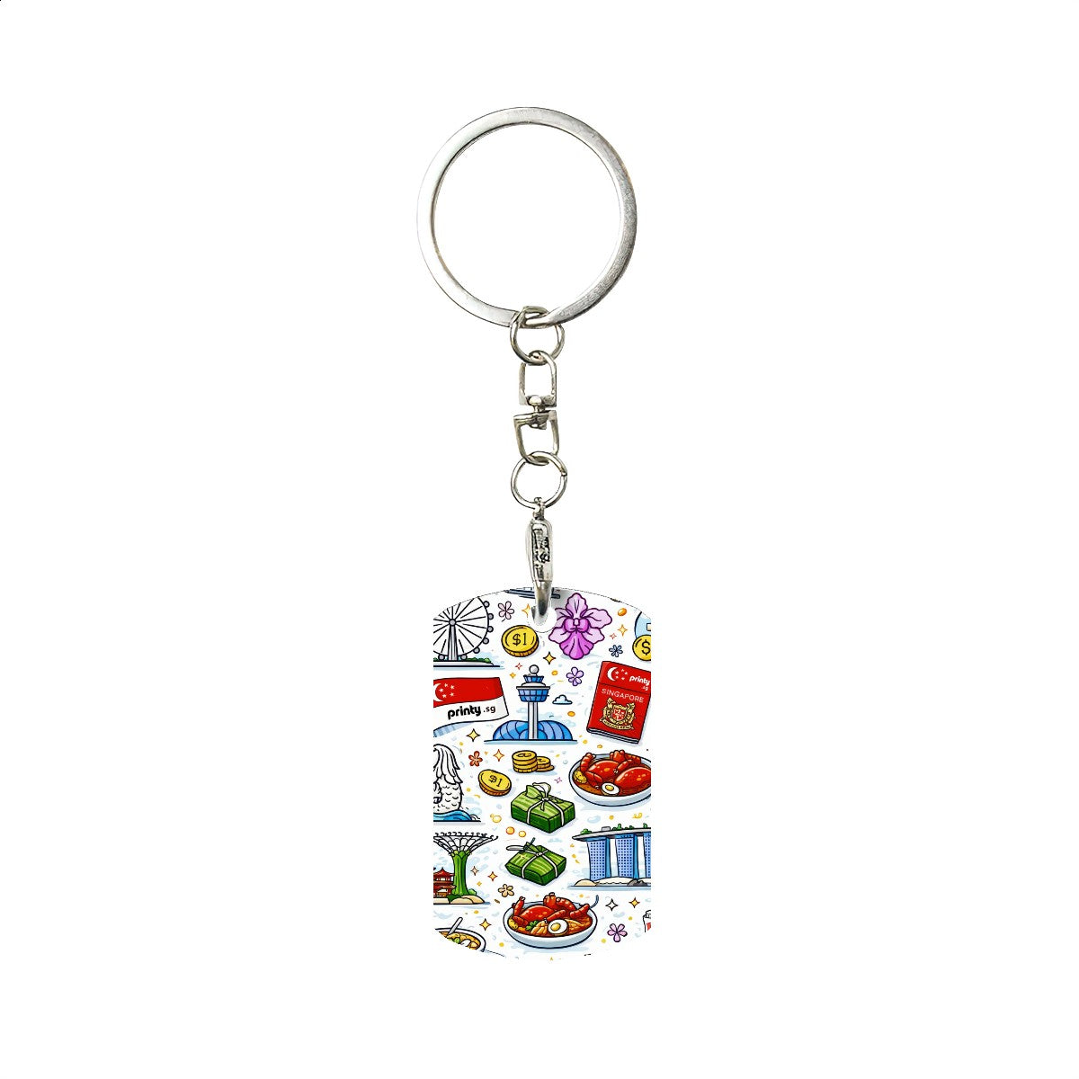 Custom Rectangular Metal Keychain